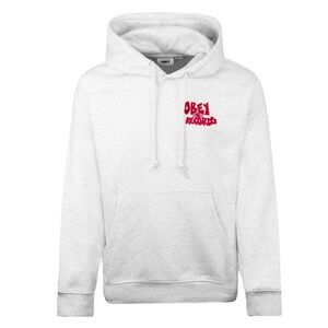 Obey Records Hoodie Heather Grey L